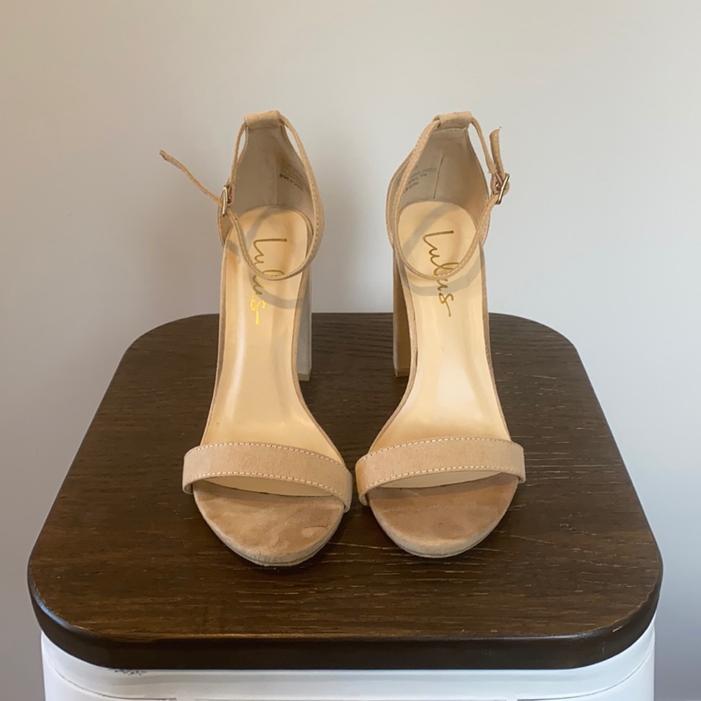 Lulus tan taylor strap heel